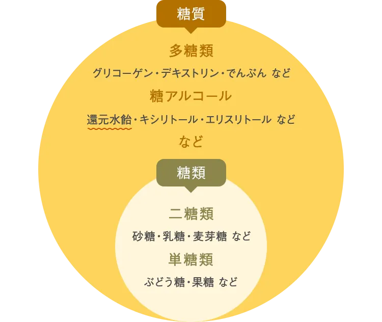糖質と糖類の説明図
