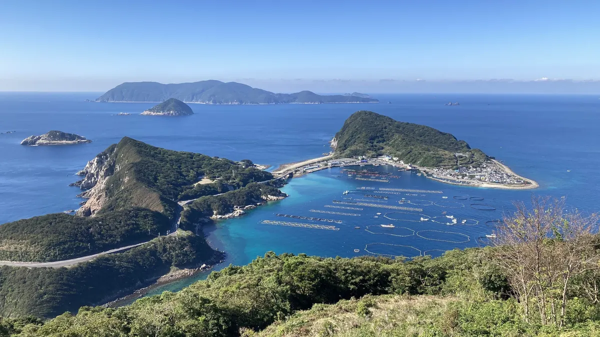 (写真:大堂山展望台からの柏島)
