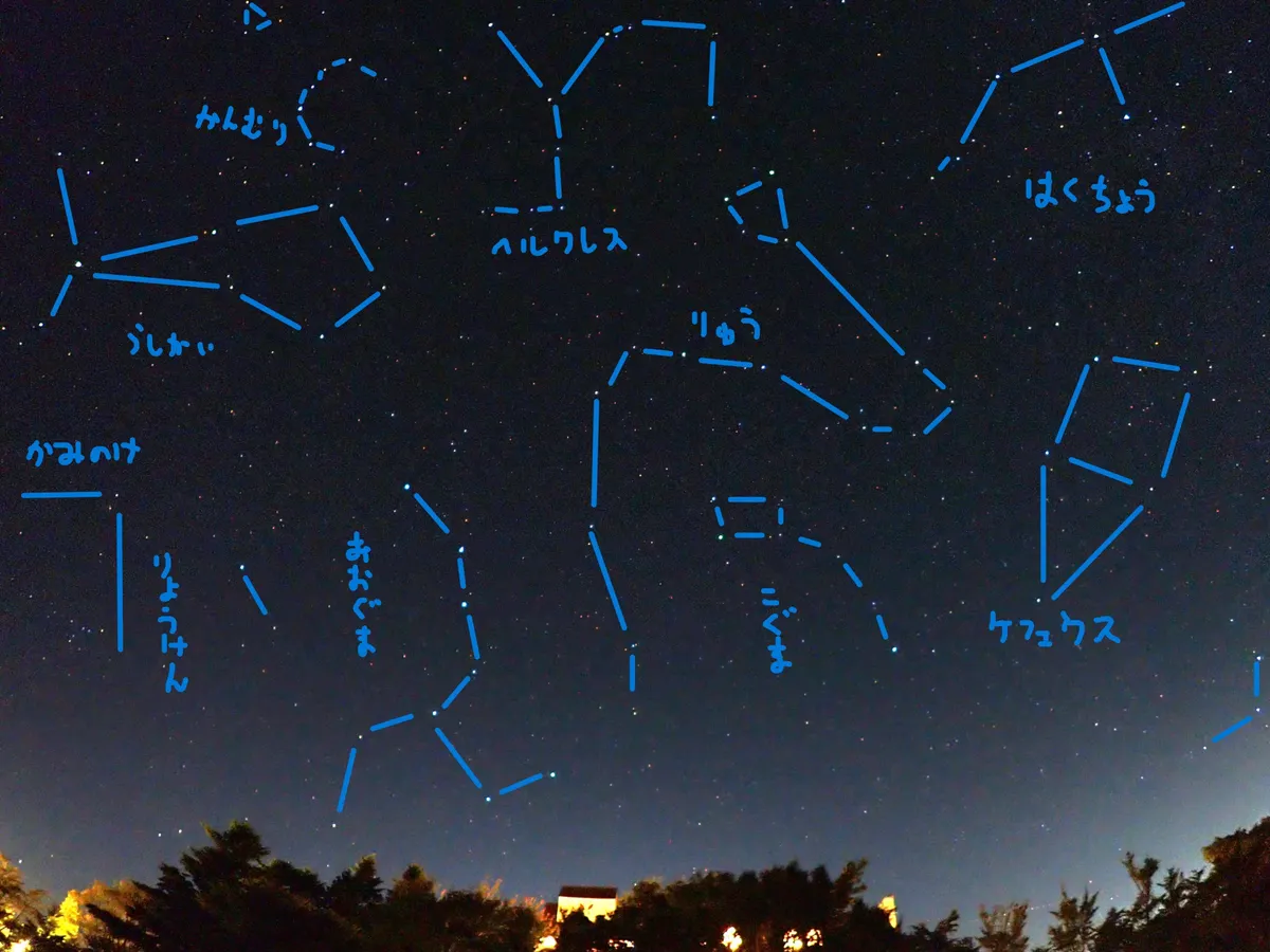 北の空・星座付き