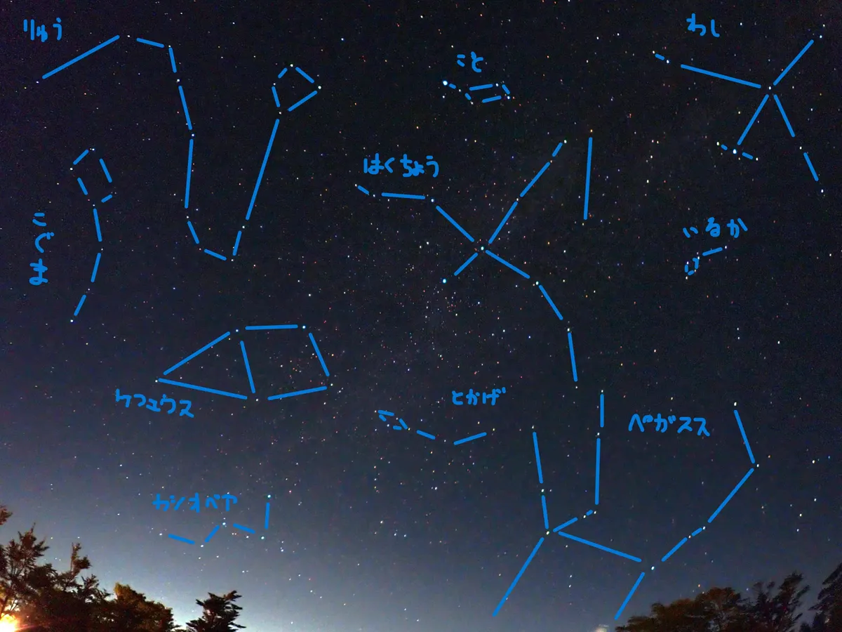 北東の空・星座付き