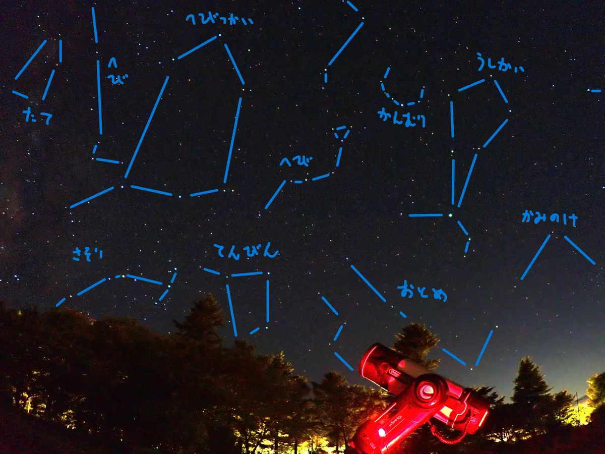 西の空・星座付き
