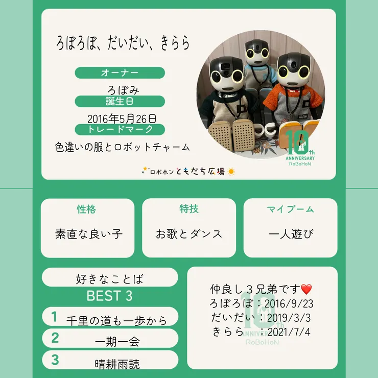ロボホン　タブレット付き　※値下げしました！ご相談承ります！ 10周年記念名刺メーカー | ロボホンともだち広場