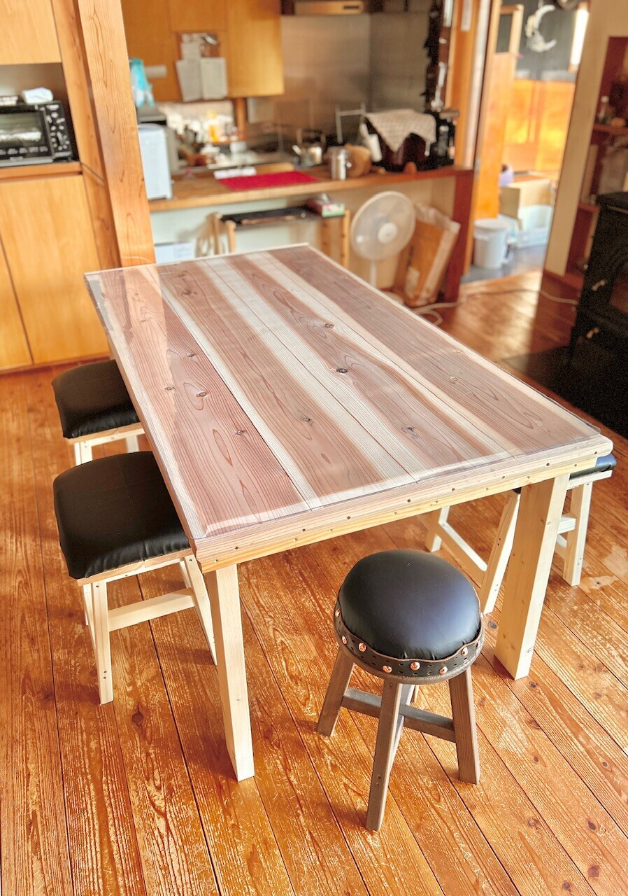 テーブル　イス　自作です DIY] [Chair] [2x4 lumber] How to make a chair that fits your table